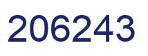 Number 206243 blue image