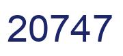 Number 20747 blue image