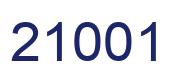 Número 21001 imagen azul