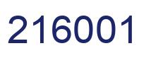Number 216001 blue image