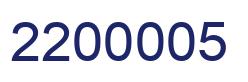 Number 2200005 blue image