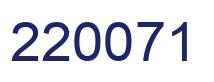 Number 220071 blue image