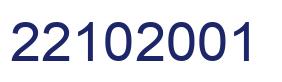 Number 22102001 blue image