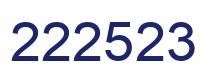 Number 222523 blue image