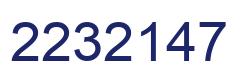 Number 2232147 blue image