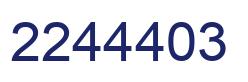 Number 2244403 blue image
