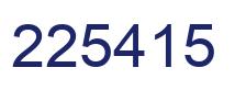 Number 225415 blue image