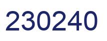 Number 230240 blue image