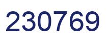 Number 230769 blue image