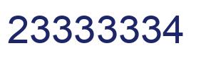 Number 23333334 blue image