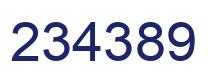 Number 234389 blue image