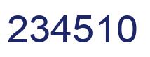 Number 234510 blue image