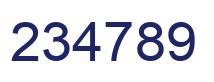 Number 234789 blue image