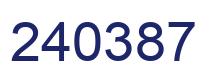 Number 240387 blue image