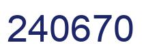 Number 240670 blue image