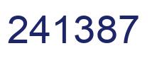 Number 241387 blue image
