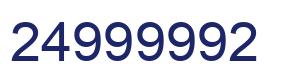 Number 24999992 blue image