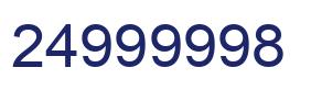 Number 24999998 blue image
