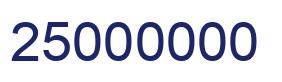 Number 25000000 blue image
