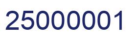 Number 25000001 blue image