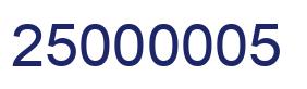 Number 25000005 blue image