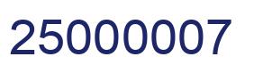 Number 25000007 blue image
