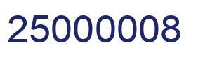Number 25000008 blue image