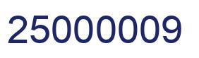 Number 25000009 blue image