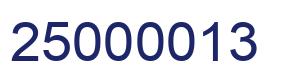 Number 25000013 blue image