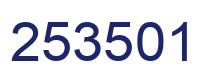 Number 253501 blue image