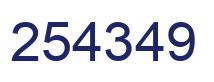 Number 254349 blue image