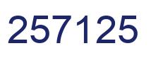 Number 257125 blue image