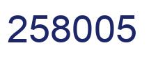 Number 258005 blue image