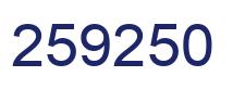 Number 259250 blue image