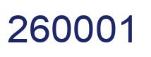 Number 260001 blue image