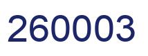 Number 260003 blue image