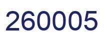 Number 260005 blue image
