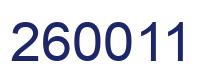Number 260011 blue image
