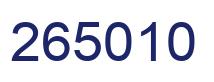 Number 265010 blue image