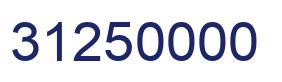 Number 31250000 blue image