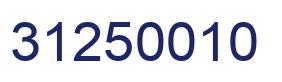 Number 31250010 blue image