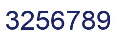 Number 3256789 blue image
