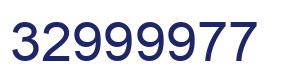 Number 32999977 blue image