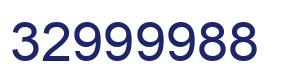 Number 32999988 blue image
