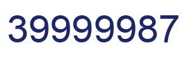 Number 39999987 blue image