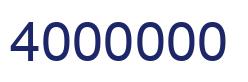Number 4000000 blue image