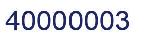 Number 40000003 blue image