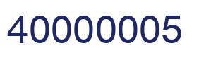 Number 40000005 blue image