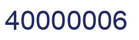 Number 40000006 blue image