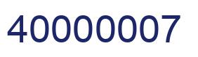 Number 40000007 blue image